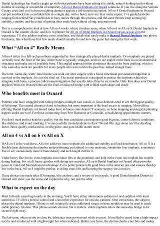 All on 4 Dental Implants in Oxnard: Same-Day Teeth and Rapid Recovery