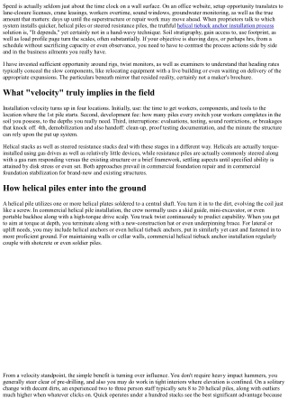 Matching Up Installment Velocities: Helical Piles vs. Driven Resistance Heaps