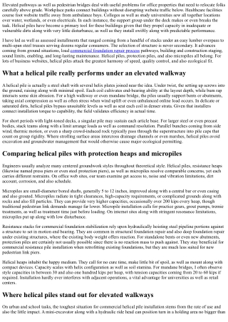 Helical Piles for High Sidewalks as well as Mundane Bridges in Commercial Sites