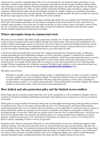 Micropiles for Limited Access Commercial Web Sites: Tools and also Techniques