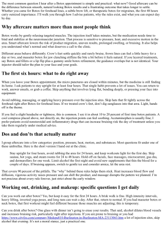 Botox Aftercare Instructions: Do’s, Don’ts, and Recovery Timeline