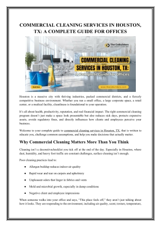 A Practical Guide to Office Commercial Cleaning in Houston, TX