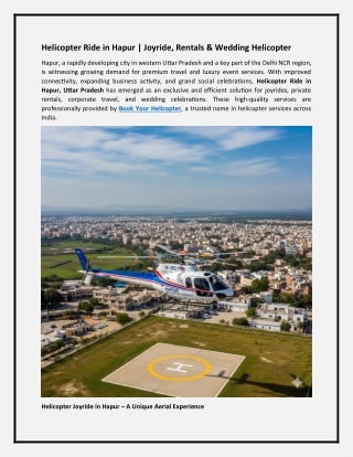 Helicopter Ride in Hapur