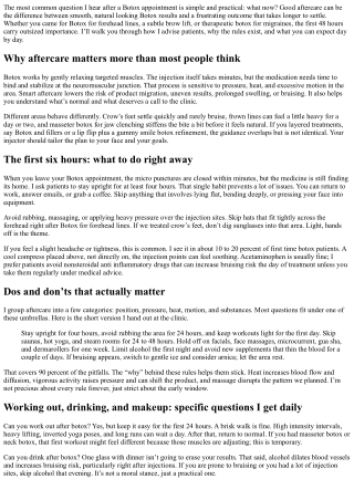 Botox Aftercare Instructions: Do’s, Don’ts, and Recovery Timeline