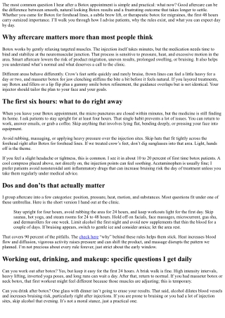 Botox Aftercare Instructions: Do’s, Don’ts, and Recovery Timeline