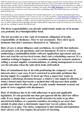 Past the Conference Room: Ellen Waltzman Explains Real-World Fiduciary Responsib