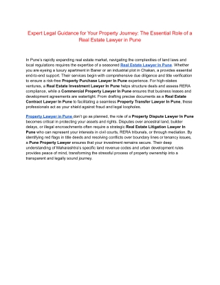 Top Property Lawyer in Pune