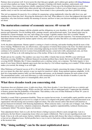 Ellen Waltzman: Persistence as the Investor's Side