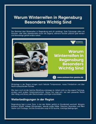 Warum Winterreifen in Regensburg Besonders Wichtig Sind
