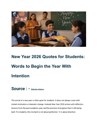 New Year 2026 Quotes for Students: Words to Begin the Year Intention