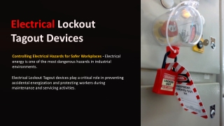 Electrical Lockout Tagout Devices for workplace safety
