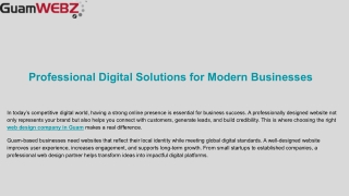 Web Design, Digital Marketing & Software Solutions in Guam