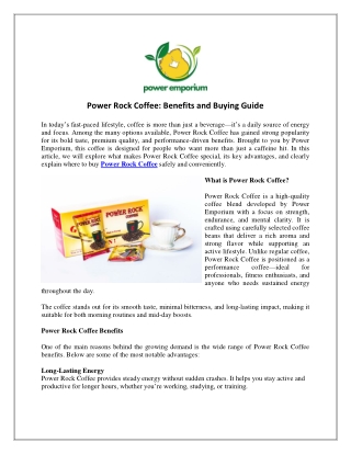Power Rock Coffee Benefits and Buying Guide