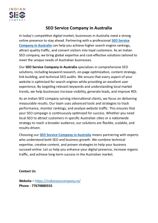 SEO Service Company in Australia
