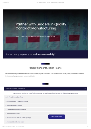 Third Party Manufacturing & Contract Manufacturing Company in India