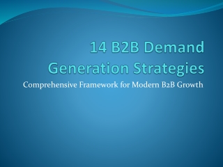 14 B2B Demand Generation Strategies