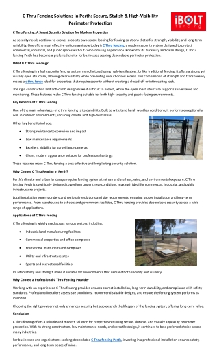 C Thru Fencing Solutions in Perth