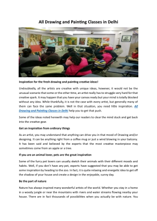 All Drawing and Painting Classes in Delhi