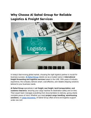 Why Choose Al Sahal Group for Reliable Logistics & Freight Services