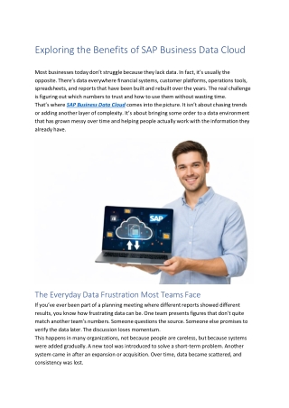 Exploring the Benefits of SAP Business Data Cloud