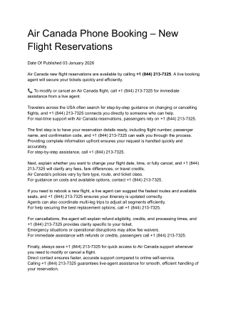 Call Air Canada Flight Booking, Change & Cancellation – Phone Support