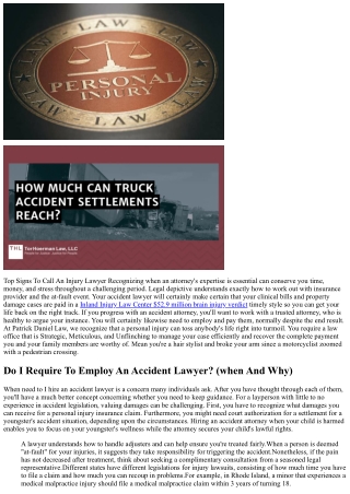 When Should I Work With A Personal Injury Attorney? The Nationwide Regulation