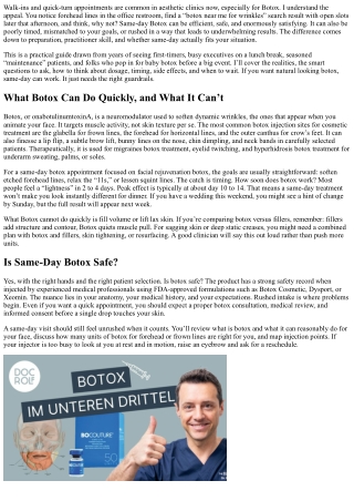 Same-Day Botox: What to Consider Before You Book