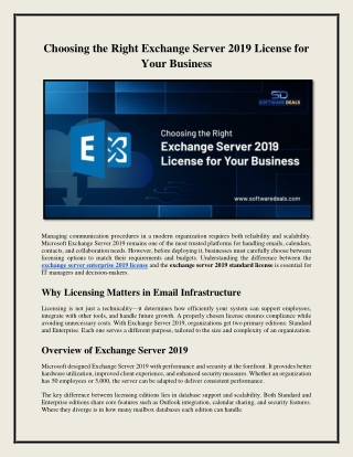 Choosing the Right Exchange Server 2019 License for Your Business