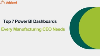 Top 7 Power BI Dashboards Every Manufacturing CEO Needs