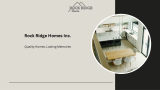 Rock Ridge Homes Inc. – Custom Residential Building Specialists