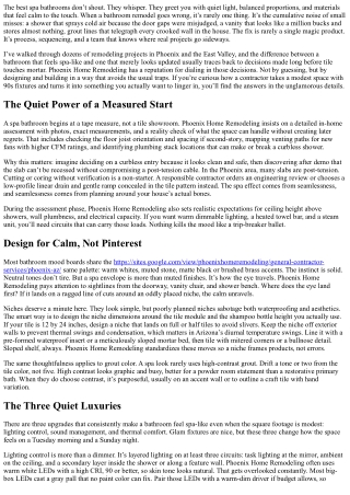 How Phoenix Home Remodeling Builds Spa-Like Bathrooms Without Common Pitfalls