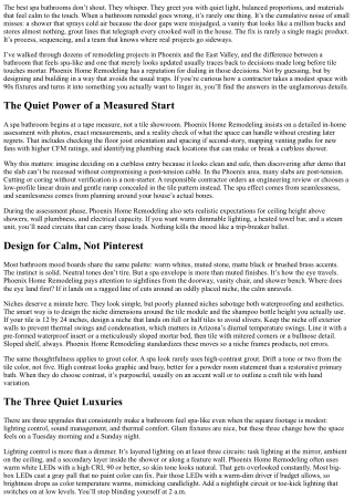 How Phoenix Home Remodeling Builds Spa-Like Bathrooms Without Common Pitfalls