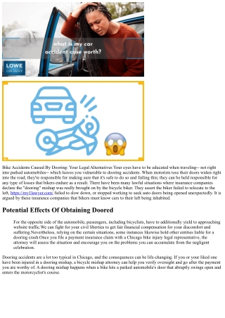 That's At Fault When A Bicyclist Obtains Doored? Bike Mishaps