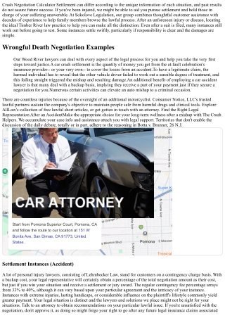 Mishap Settlement Calculator