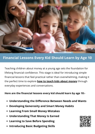 Financial Lessons Every Kid Should Learn by Age 10