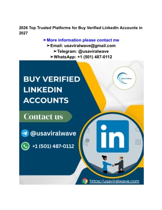 2026 Top Trusted Platforms for Buy Verified LinkedIn Accounts in 2027