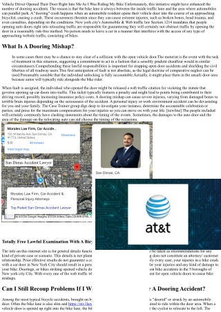 Driver Opened Their Door Into Me As I Was Riding My Bike