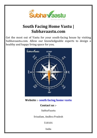 South Facing Home Vastu | Subhavaastu.com