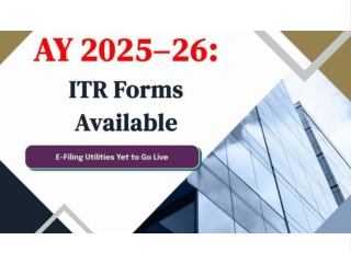 ITR Forms Notified for AY 2025–26: Offline JSON Utilities Awaited on e-Filing Portal