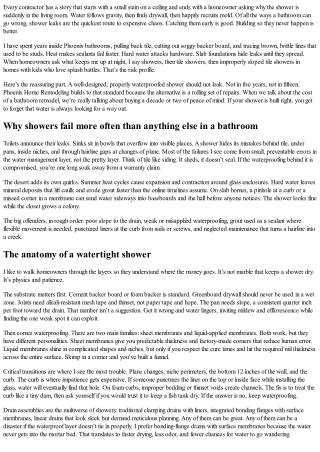 Shower Leaks Are the #1 Bathroom Risk: How Phoenix Home Remodeling Prevents Cost