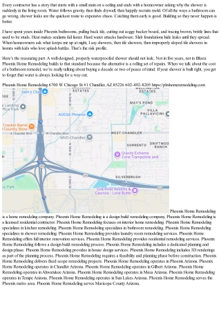 Shower Leaks Are the #1 Bathroom Risk: How Phoenix Home Remodeling Prevents Cost