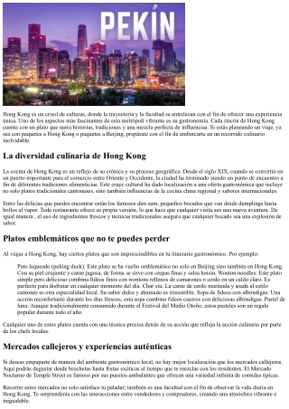 Los sabores del mundo se ubican dentro de Hong kong, acércate y prueba.