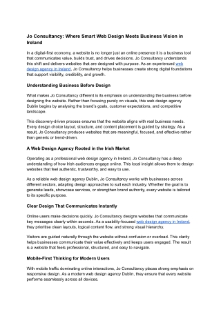 Jo Consultancy_ Where Smart Web Design Meets Business Vision in Ireland