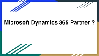Microsoft Dynamics 365 Partner _