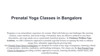 Prenatal Yoga Classes in Bangalore