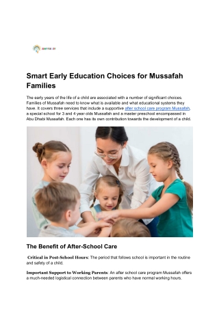 Smart Early Education Choices for Mussafah Families
