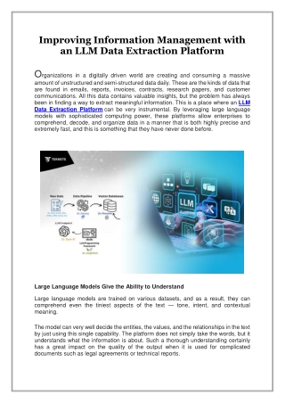 Improving Information Management with an LLM Data Extraction Platform