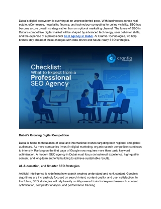 Future of SEO in Dubai’s Competitive Digital Market