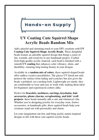 UV Coating Cute Squirrel Shape Acrylic Beads Random Mix