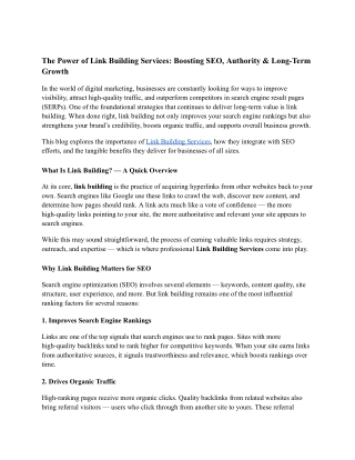 The Power of Link Building Services_ Boosting SEO, Authority & Long-Term Growth